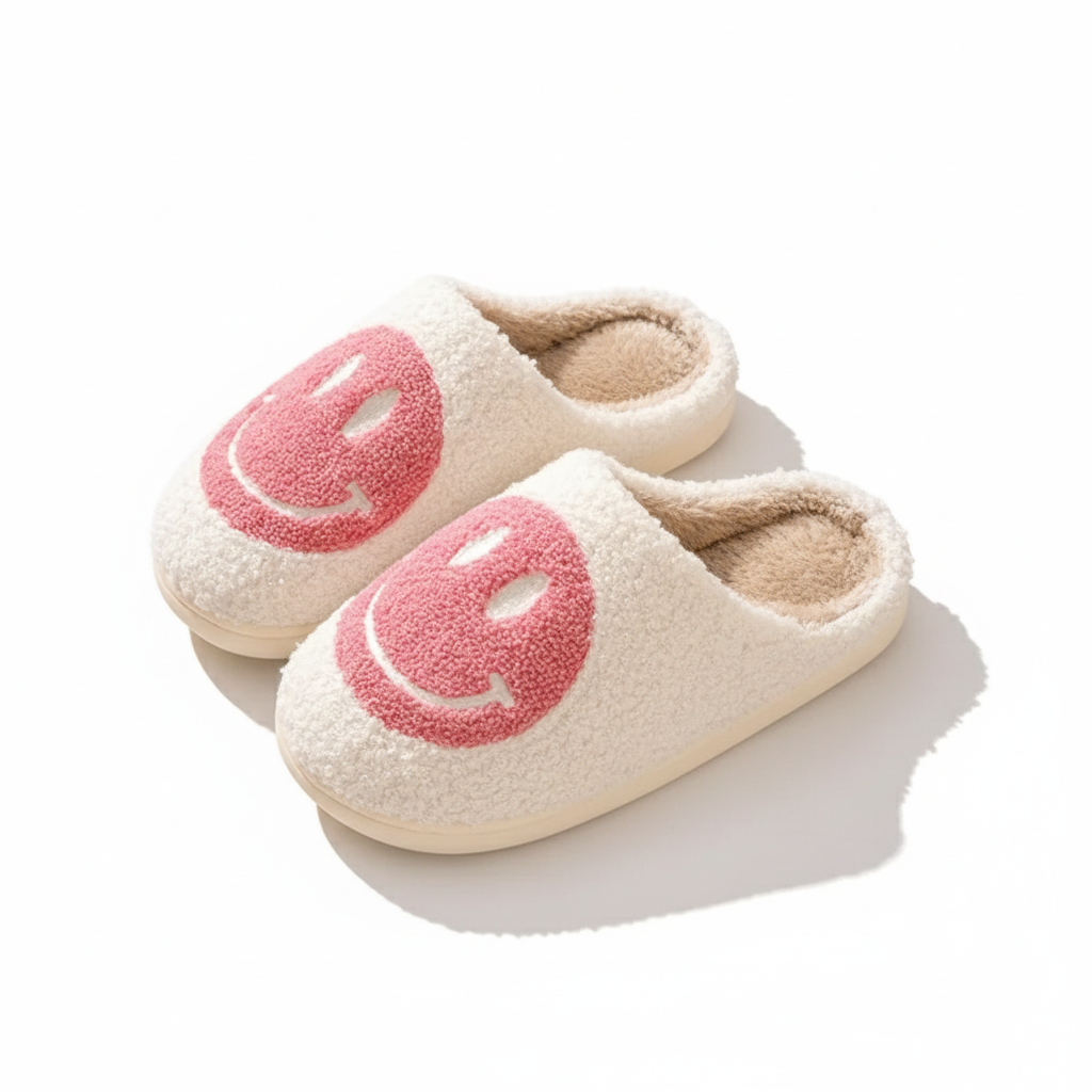 Comfy Smile Plush Slip On Slippers