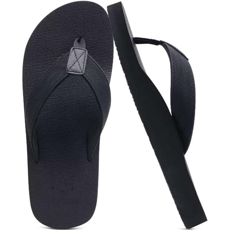 Leather Slip On Sandals With Supportive Arch And Cushioned Sole