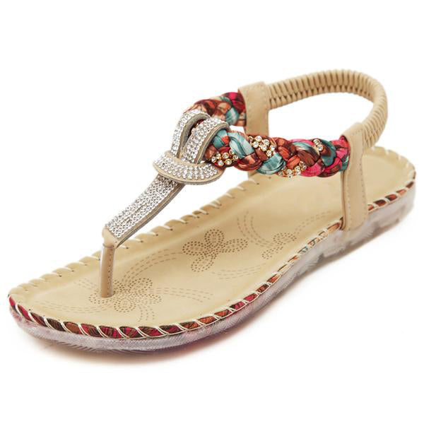 Weave Style Rhinestone Sandals-My Comfy Sandal