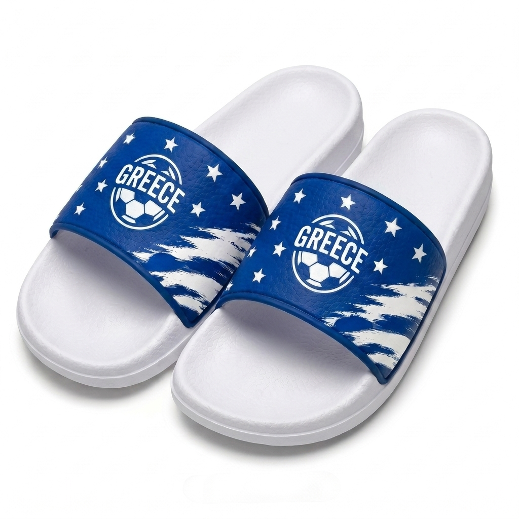 World Cup 2026 Greece Football Fan Printed Slippers