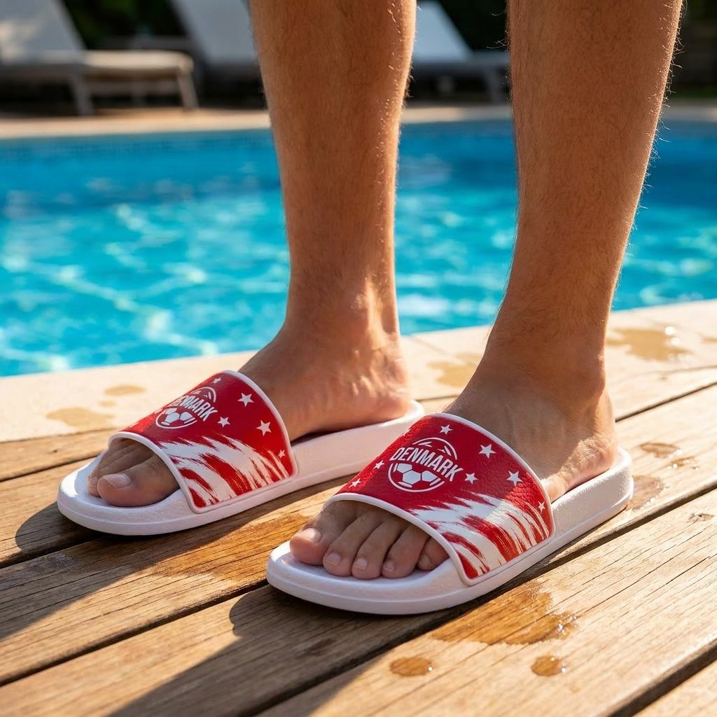 World Cup 2026 Denmark Football Fan Printed Slippers