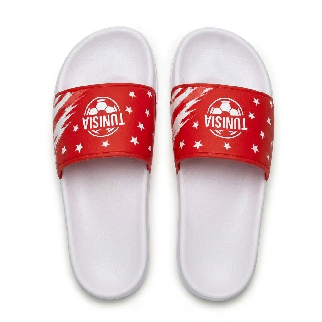 World Cup 2026 Tunisia Football Fan Printed Slippers