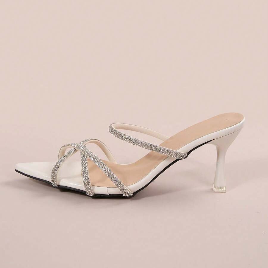 Twist Knot Block Mid Heel Sandals in Brown - Right Side