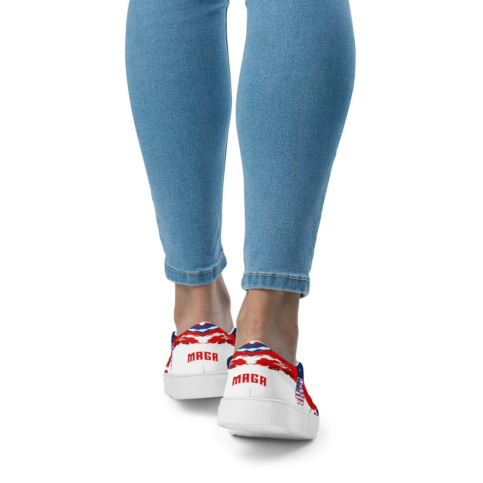Patriotic Canvas Slip On Shoes For Women