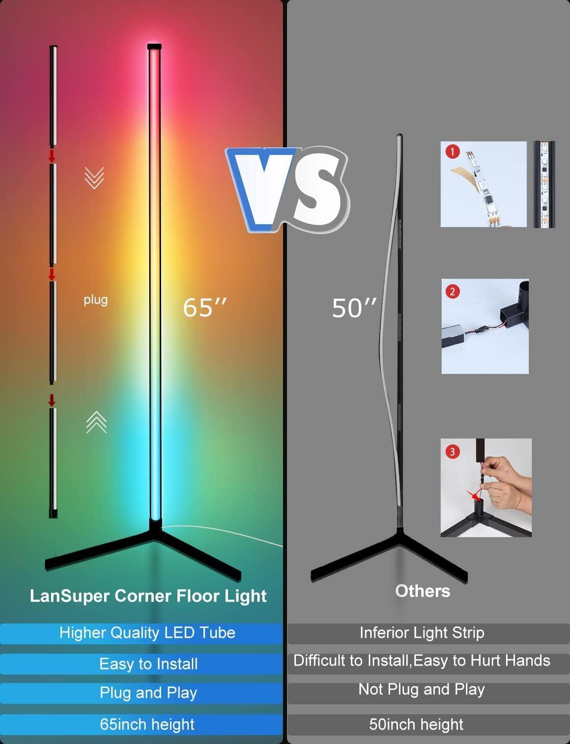 LED Floor Lamp With Remote And App Control - Solar Flame Torch