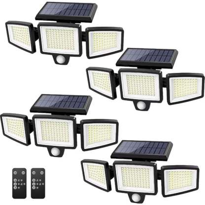 Solar Motion Sensor Floodlight Wireless LED Wall Light-Humiii