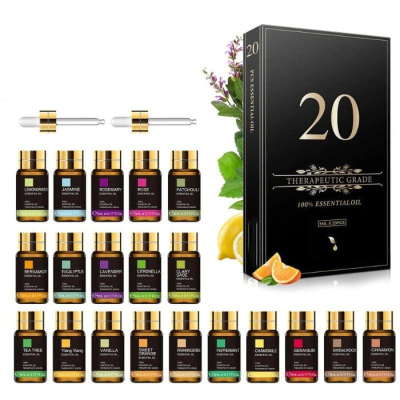 Gift-Box Essential Oil Kit Of 20 Pieces For Calming Atmosphere-Humiii