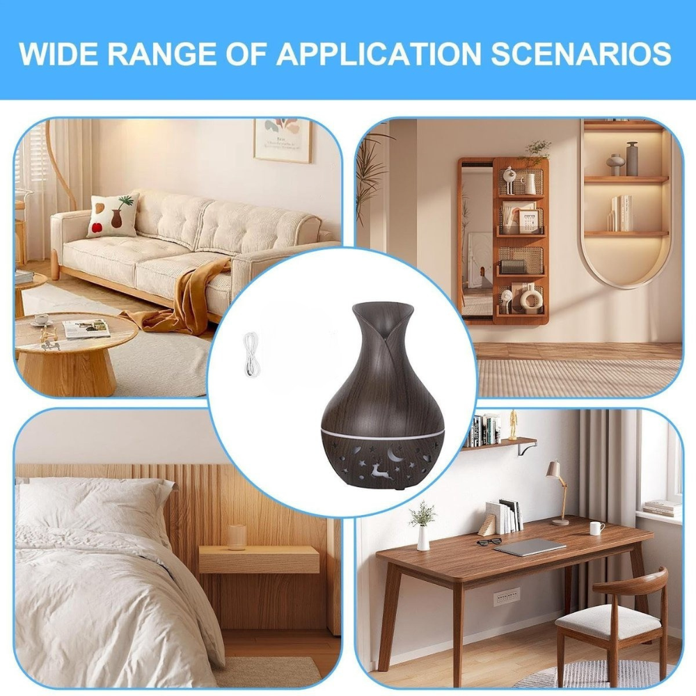Aromatherapy Diffuser Humidifier With 200ml LED Mist Maker-Humiii