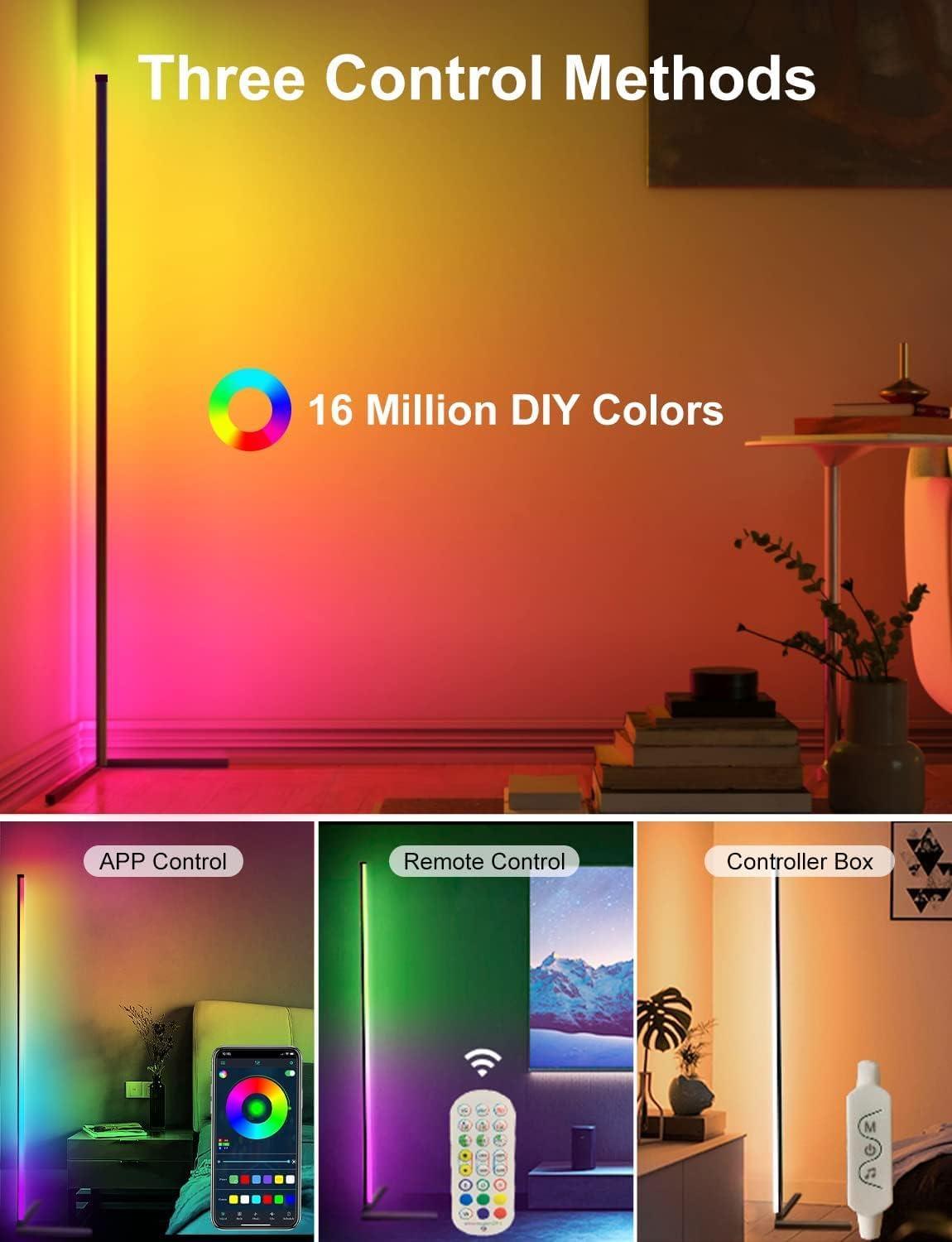 LED Floor Lamp With Remote And App Control - Solar Flame Torch