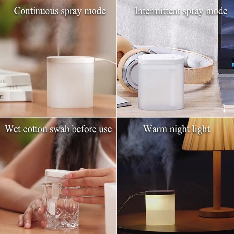 Portable USB Air Humidifier With LED Night Light Diffuser-Humiii