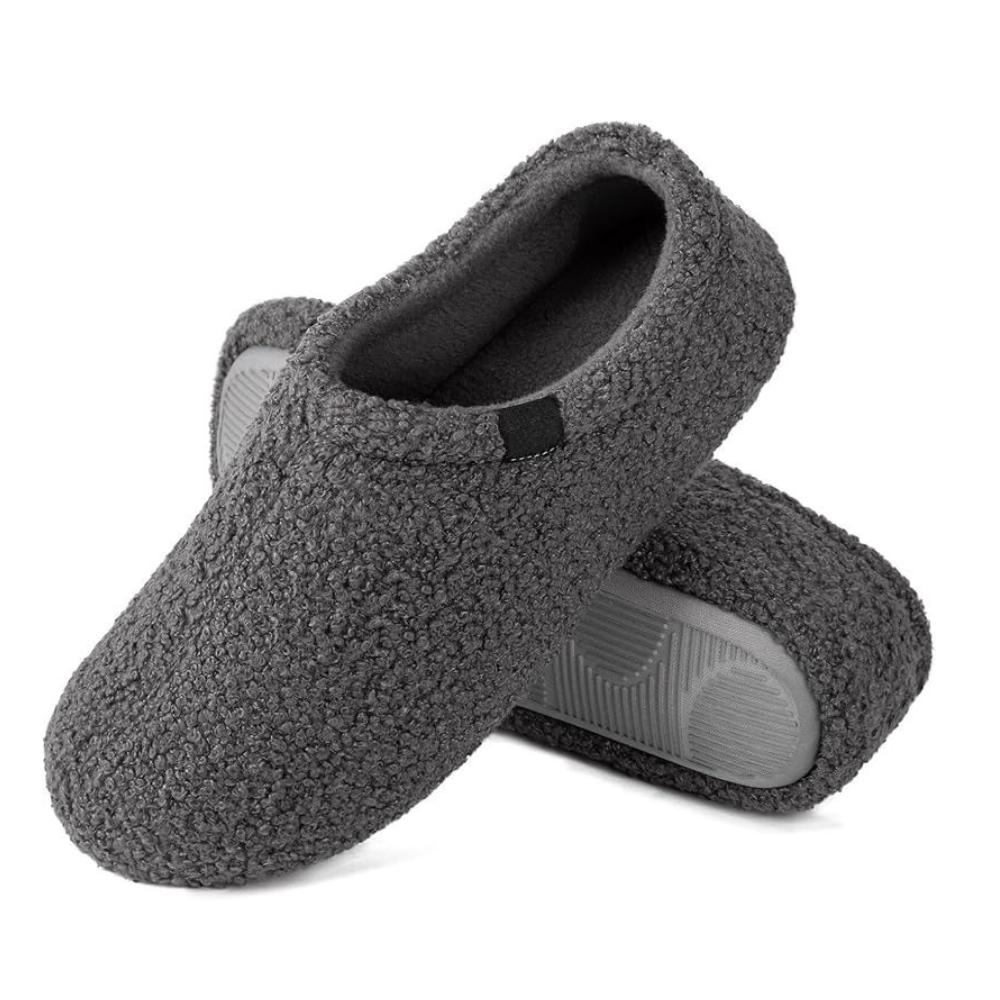 Women Memory Foam Loafer Slippers With Fuzzy Curly Fur And Cozy Fleece Lining