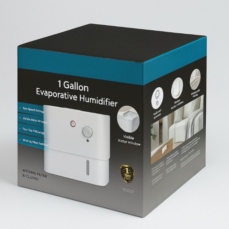 1 Gallon Cool Mist Humidifier With Top Fill Essential Oil Compartment-Humiii