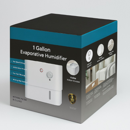 1 Gallon Cool Mist Humidifier With Top Fill Essential Oil Compartment-Humiii