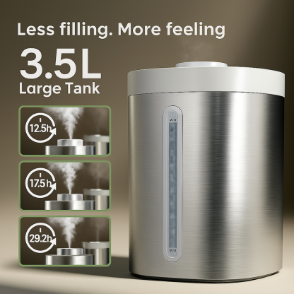 Stainless Steel Cool Mist Humidifier With Dishwasher Safe Cleaning-Humiii