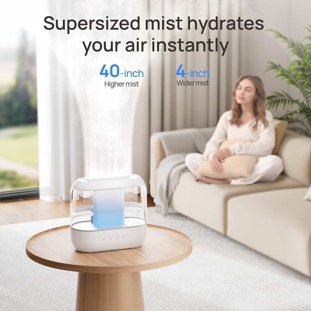 4L Cool Mist Humidifier With Top Fill Quiet Adjustable Mist-Humiii