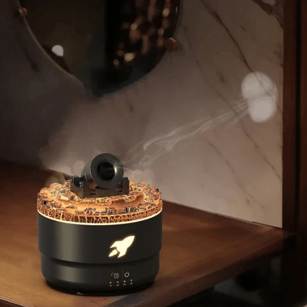 Rocket Inspired Aroma Diffuser With LED Flame Effect-Humiii