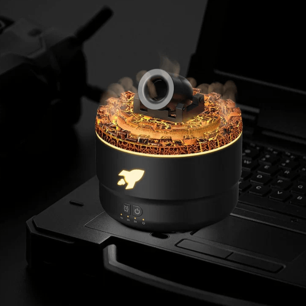 Rocket Inspired Aroma Diffuser With LED Flame Effect-Humiii