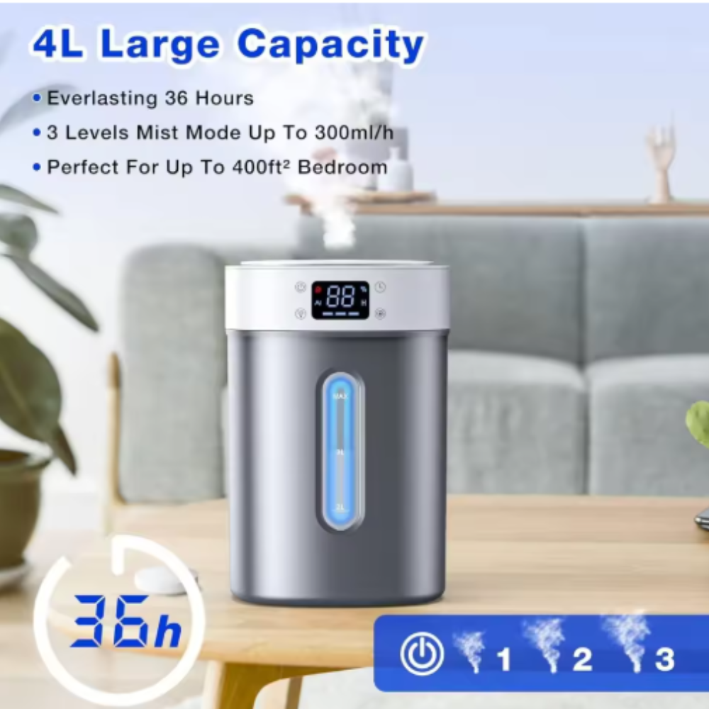 4L Capacity Air Humidifier With Digital Display Adjustable-Humiii
