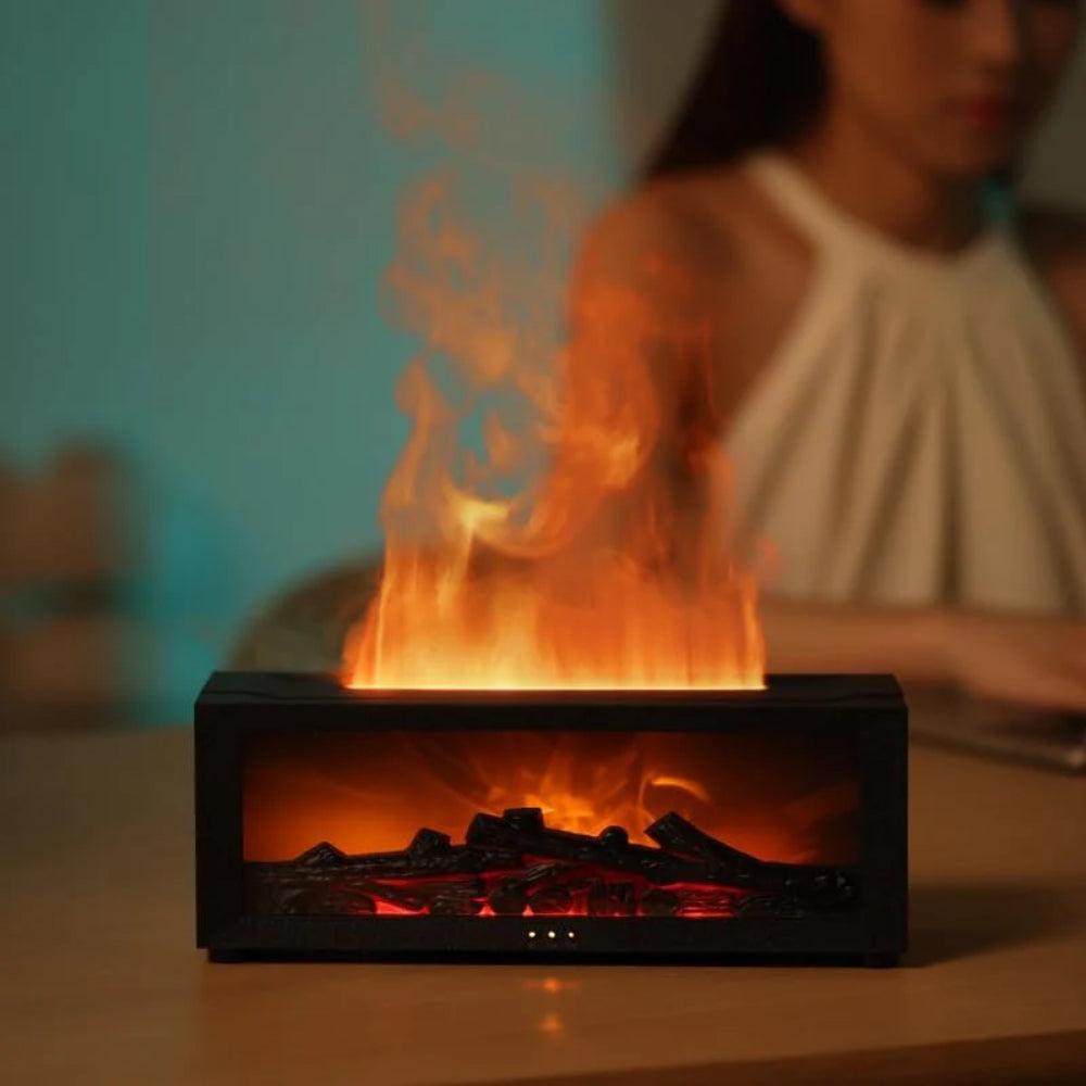LED Flame Mist Humidifier With Remote Adjustable Diffuser-Humiii
