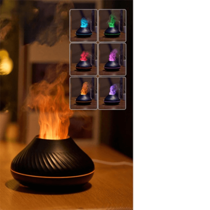 Volcanic Aroma Diffuser With Color Flame Night Light-Humiii