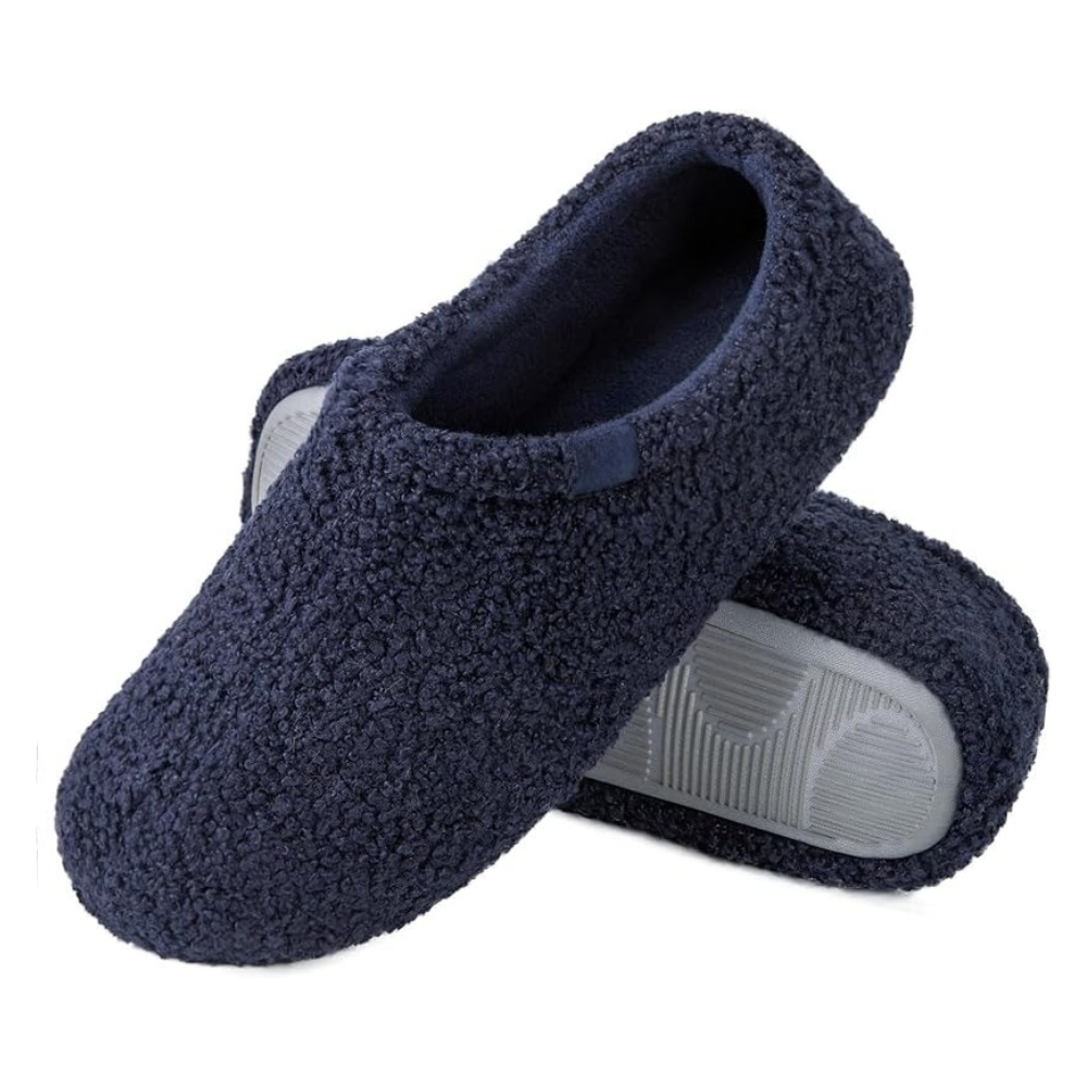 Women Memory Foam Loafer Slippers With Fuzzy Curly Fur And Cozy Fleece Lining
