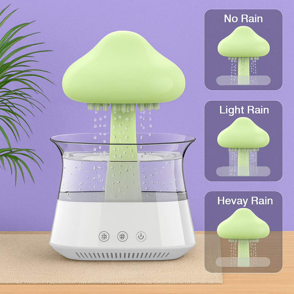 Rain Cloud Humidifier With Water Drip And Rain Sounds-Humiii