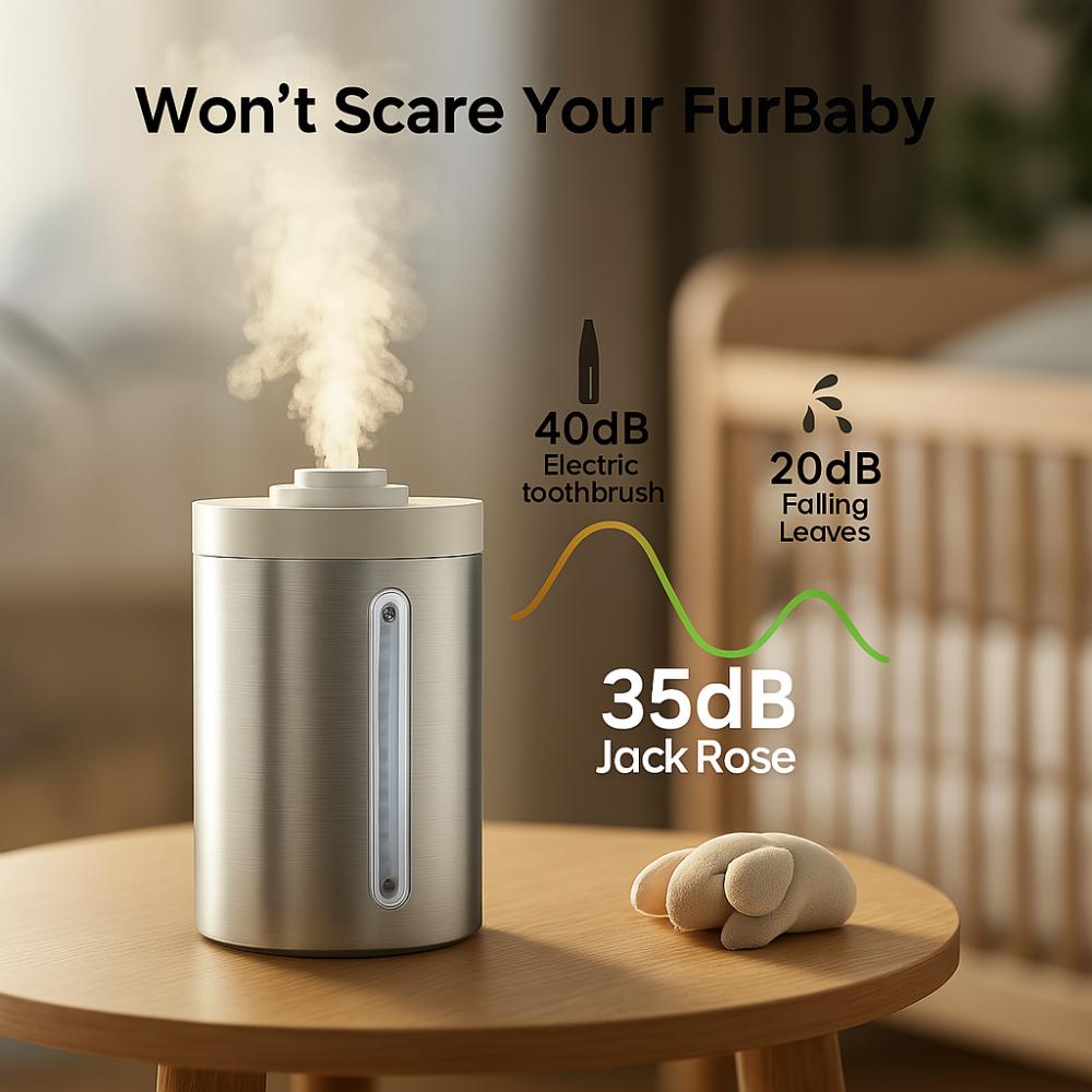 Stainless Steel Cool Mist Humidifier With Dishwasher Safe Cleaning-Humiii