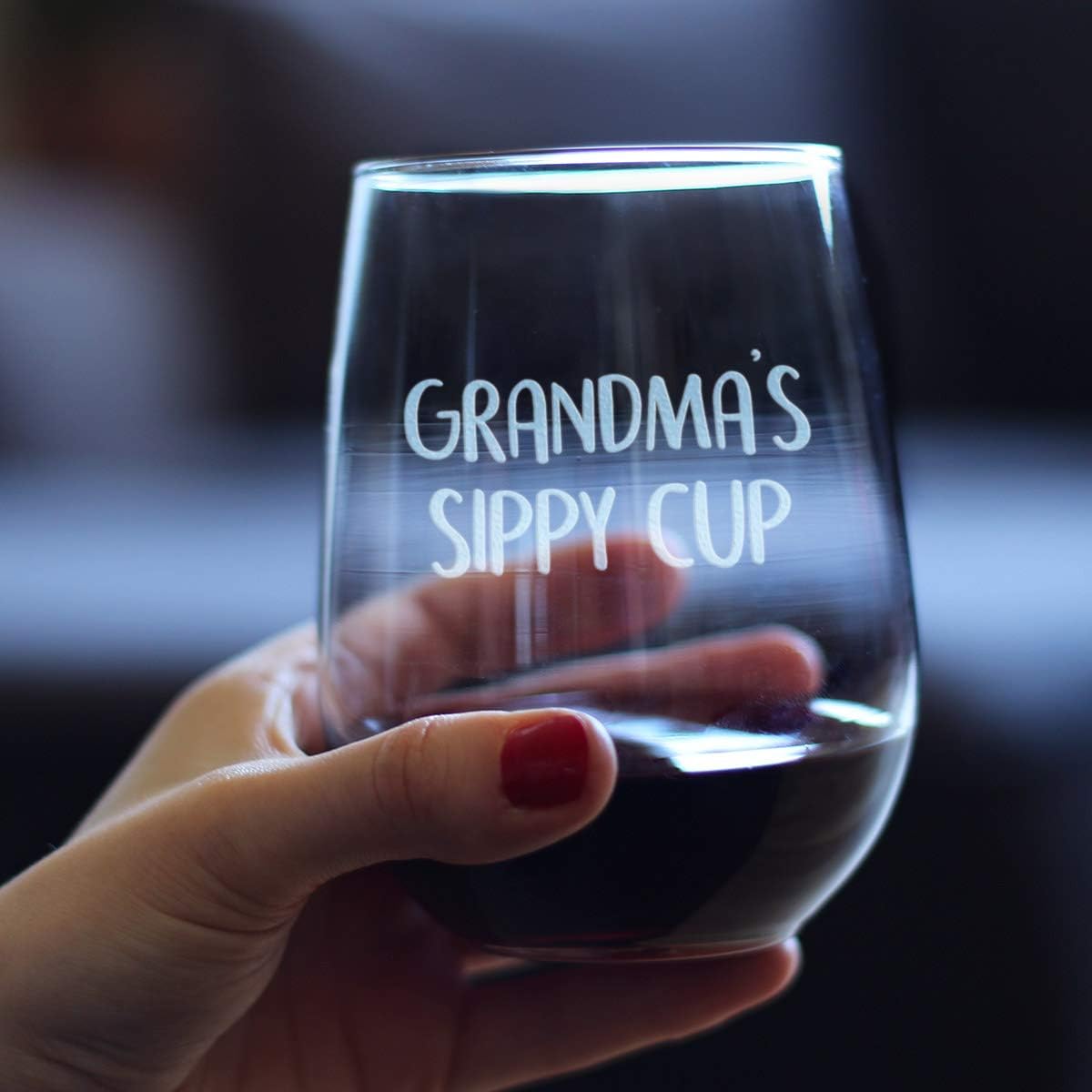 17Oz Stemless Wine Glass Gift For Grandma