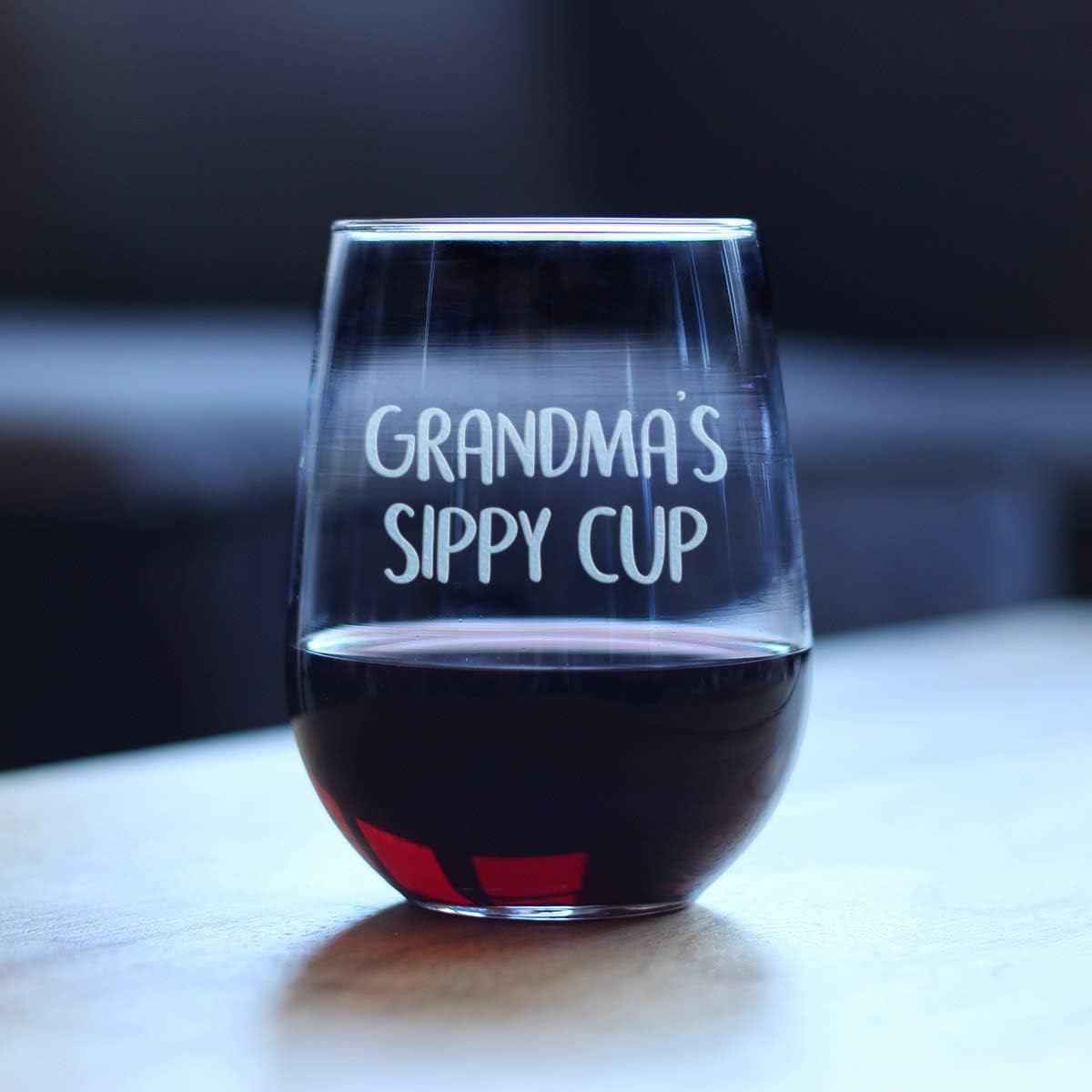 17Oz Stemless Wine Glass Gift For Grandma