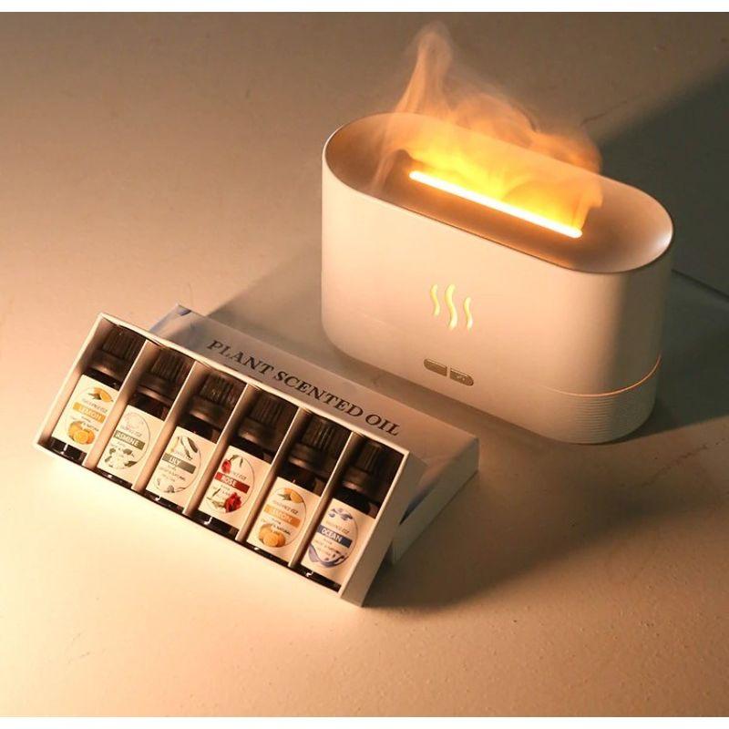 Flame Aroma Diffuser With Organic Essential Oil Set-Humiii
