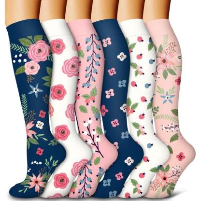 6 Pairs Copper Compression Socks – Circulation and Support