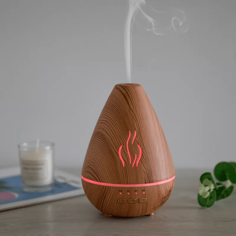 Essential Oil Aroma Diffuser With Ultrasonic Wood Grain Design-Humiii