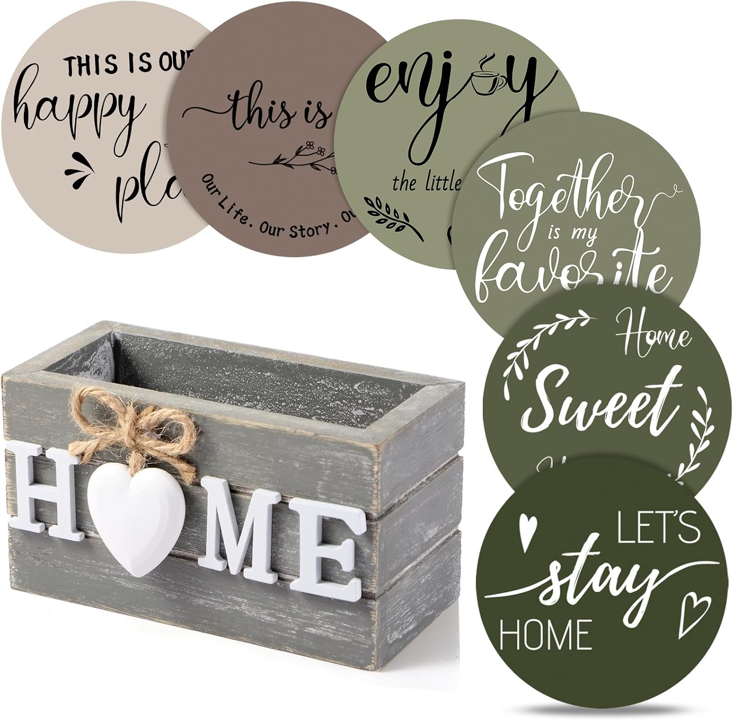 Pack Of 6 Housewarming Farmhouse Coasters Set