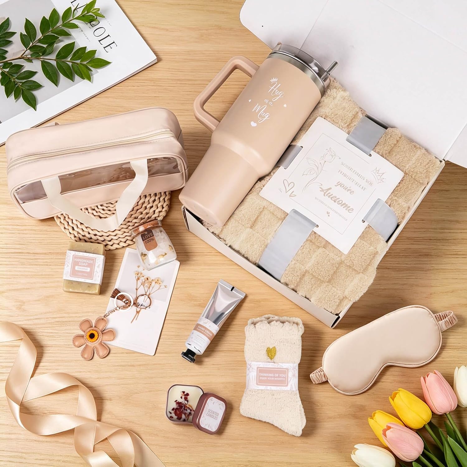 Self Care Spa Gift Basket with Cozy Blanket