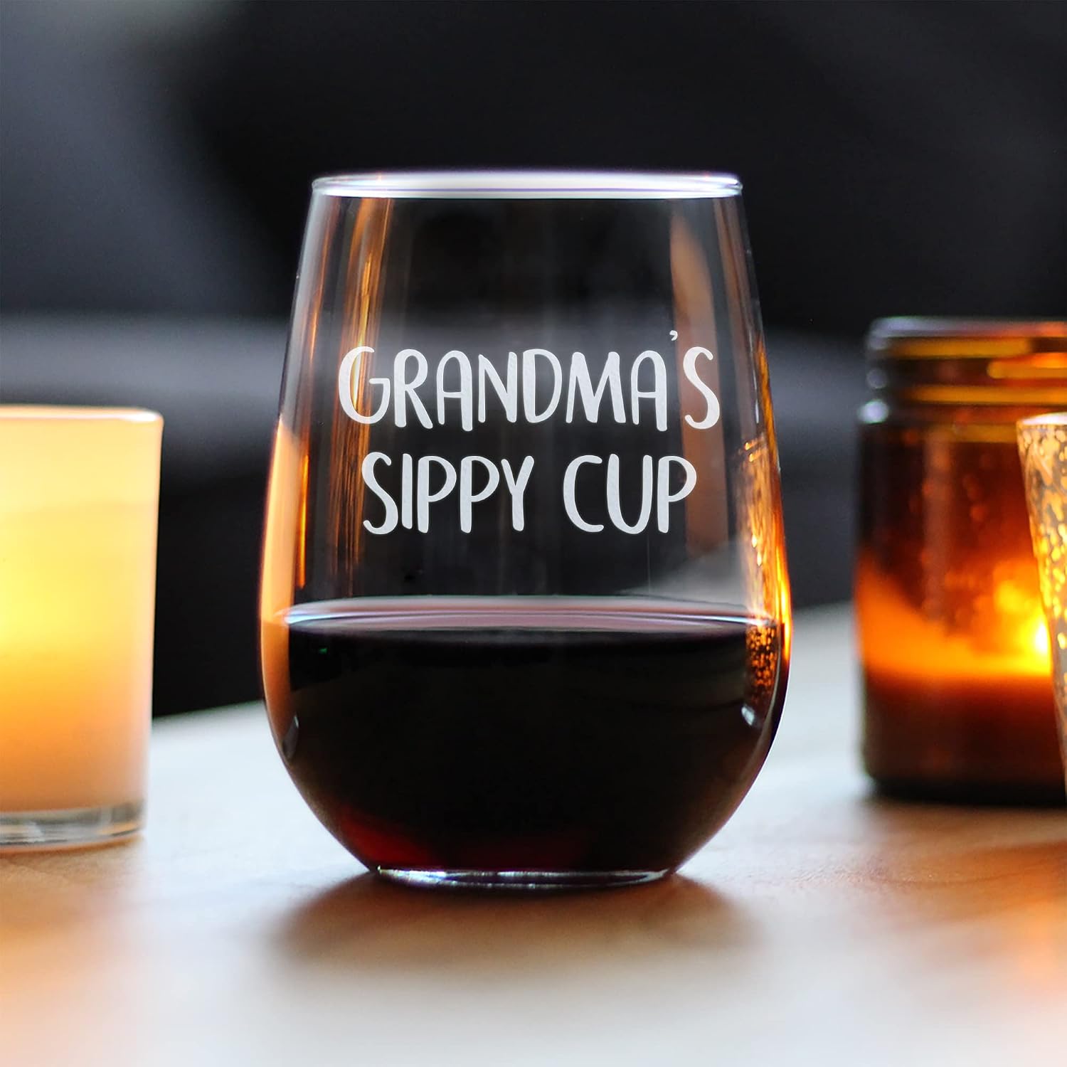17Oz Stemless Wine Glass Gift For Grandma