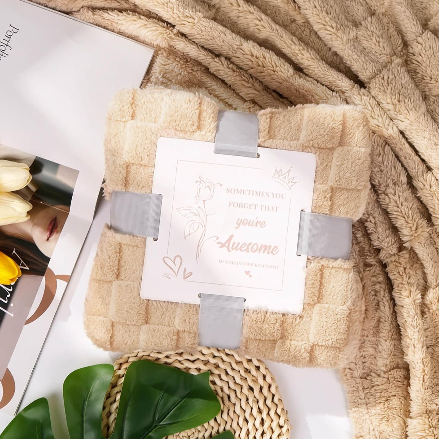 Self Care Spa Gift Basket with Cozy Blanket