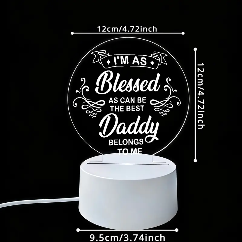 Tabletop Night Light Acrylic LED Gift For Dad