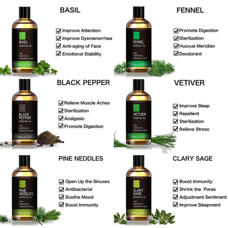 100ml Pure Natural Essential Oils-Humiii