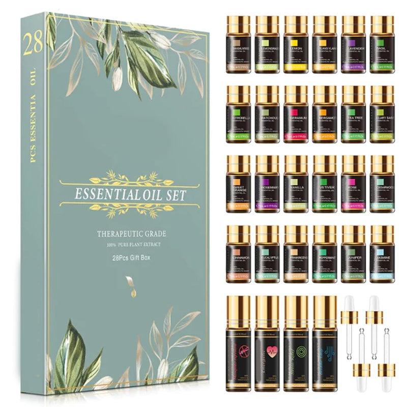 Pure Natural Essential Oils Gift Set Pack of 28 Unique Scents-Humiii