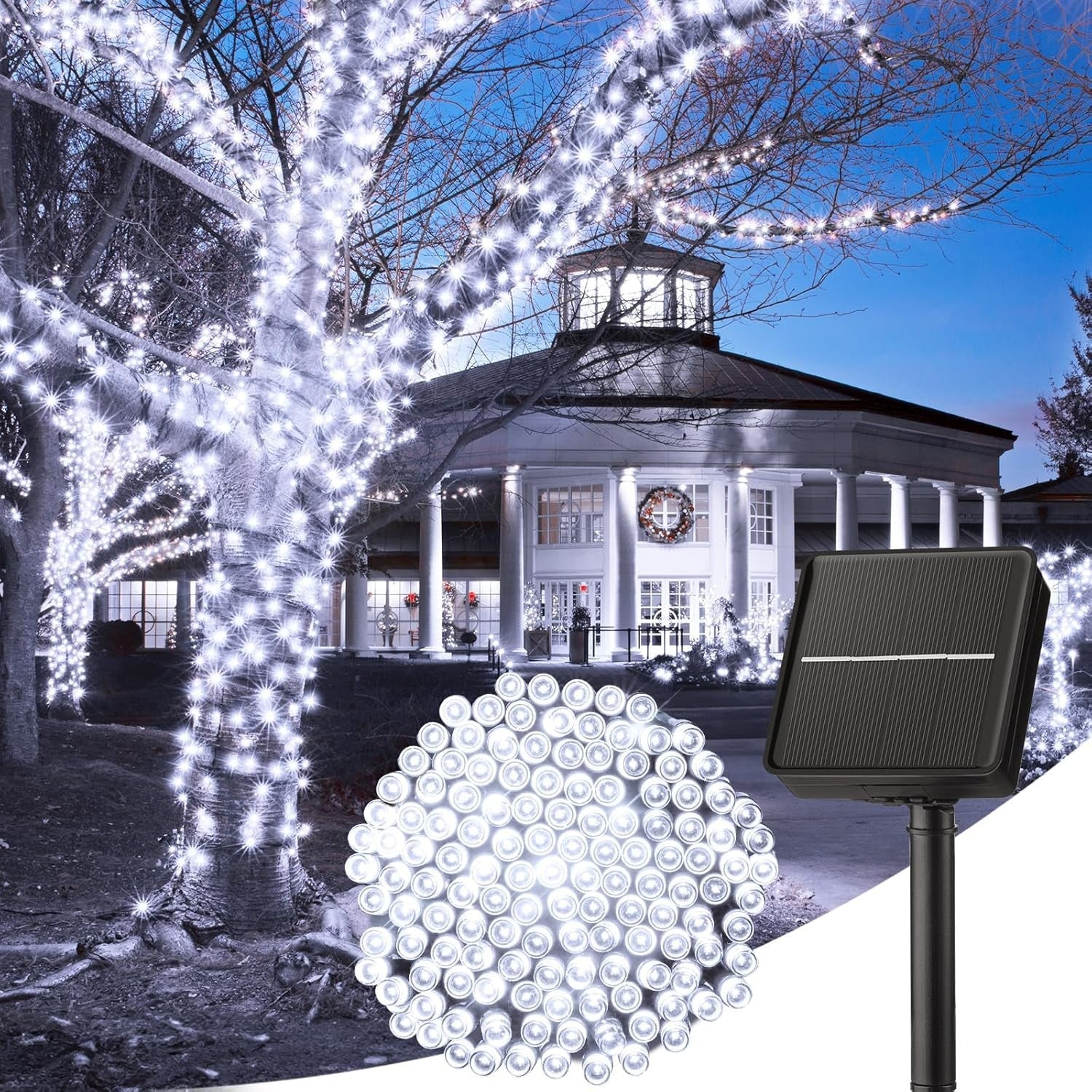Warm Glow Solar String Lights For Outdoor Use-Humiii