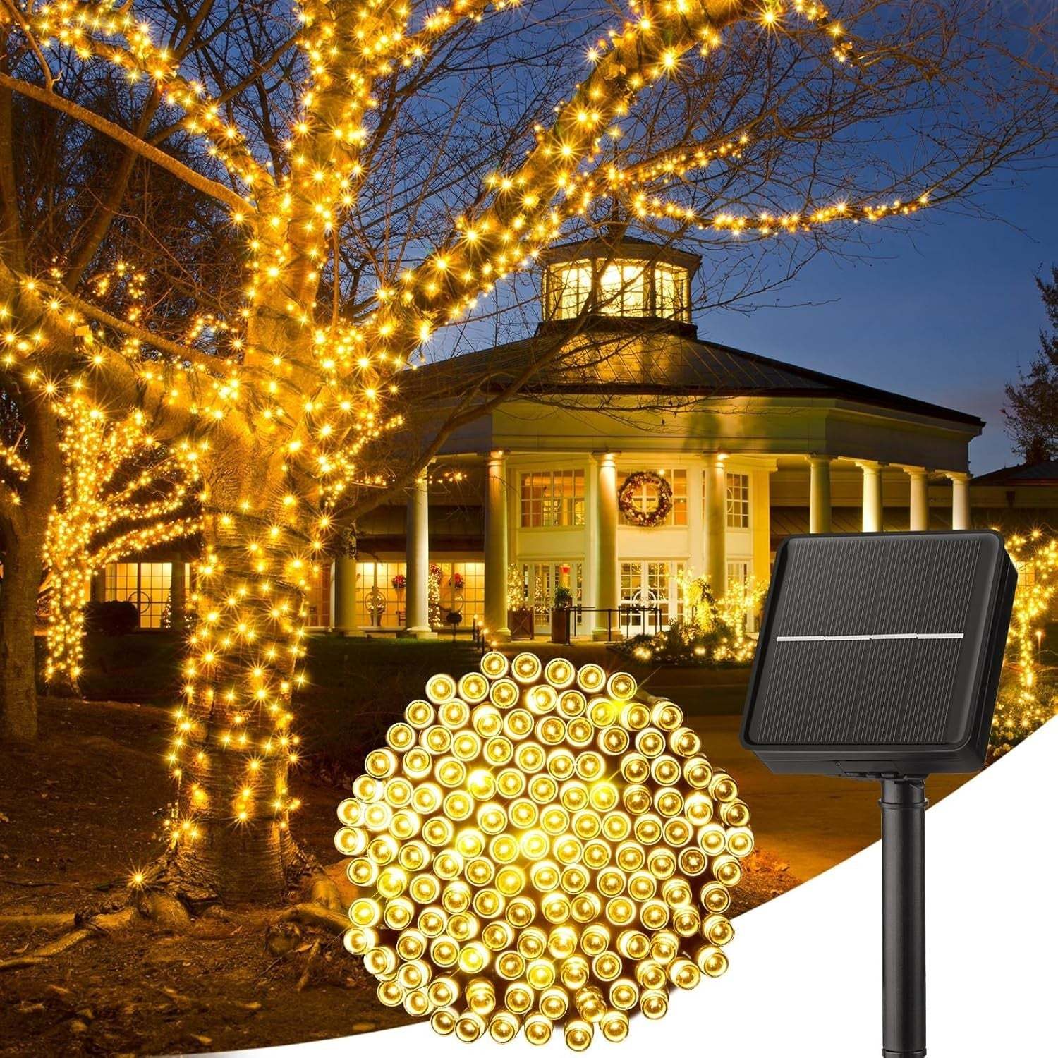 Warm Glow Solar String Lights For Outdoor Use-Humiii