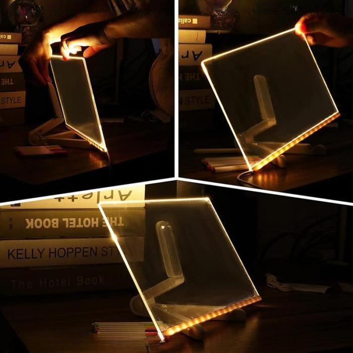 LED Note Board With 7 Colors Pen - Solar Flame Torch