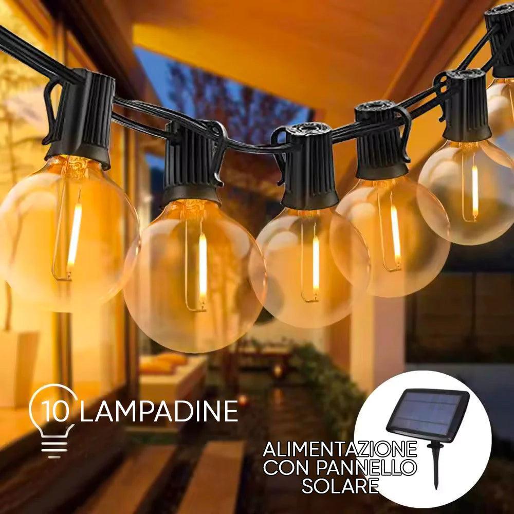 Outdoor Solar String Lights With Panel - Solar Flame Torch
