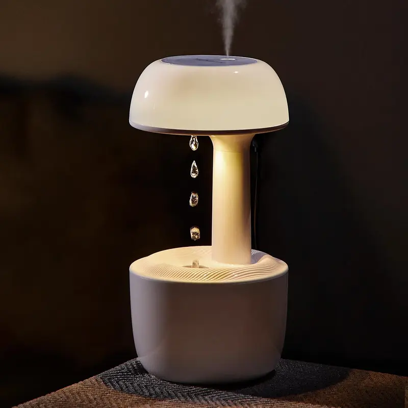 Mushroom Water Drop Humidifier Light
