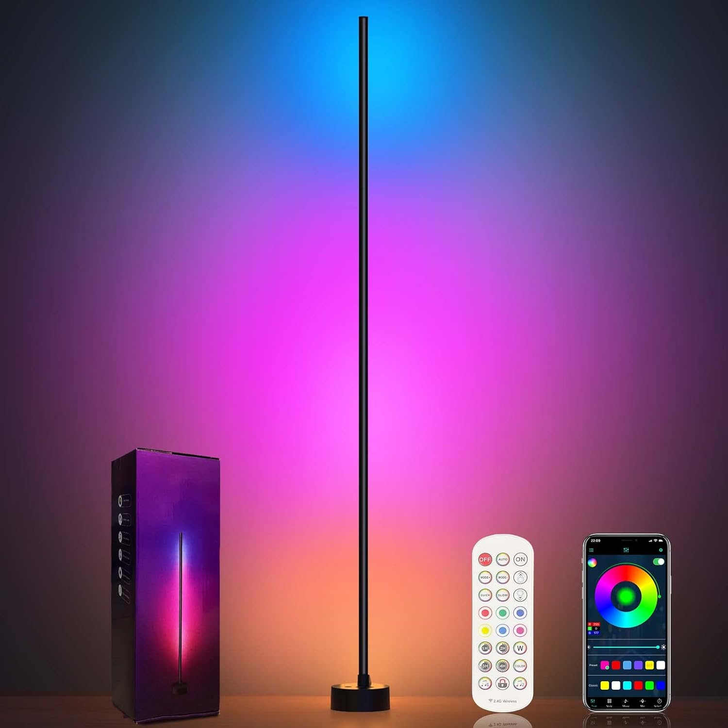 Color Changing Standing Lamp with Bluetooth Control-Humiii
