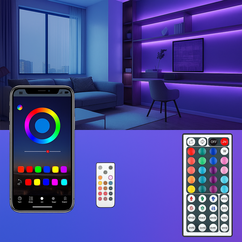 Flexible RGB Light Stripe With Remote And App Control-Humiii