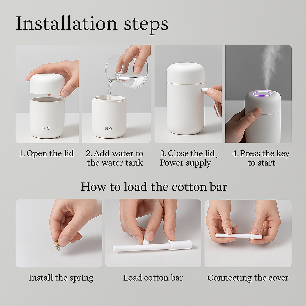 Portable Mini Humidifier Colorful Cool Mist-Humiii