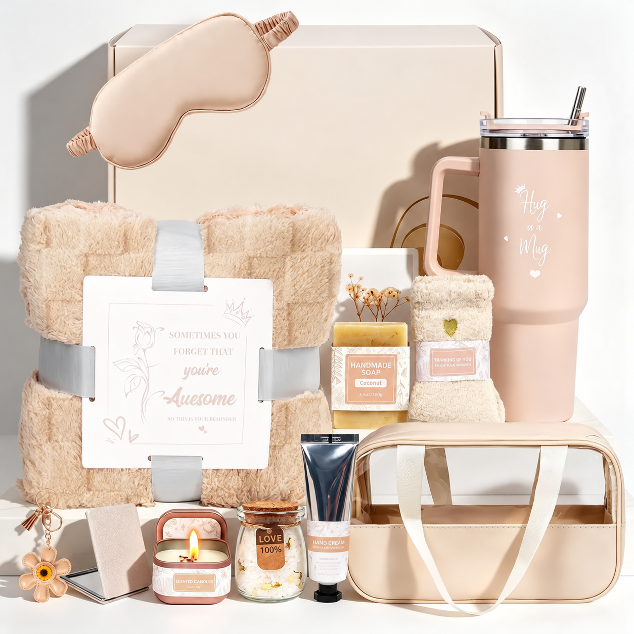 Self Care Spa Gift Basket with Cozy Blanket
