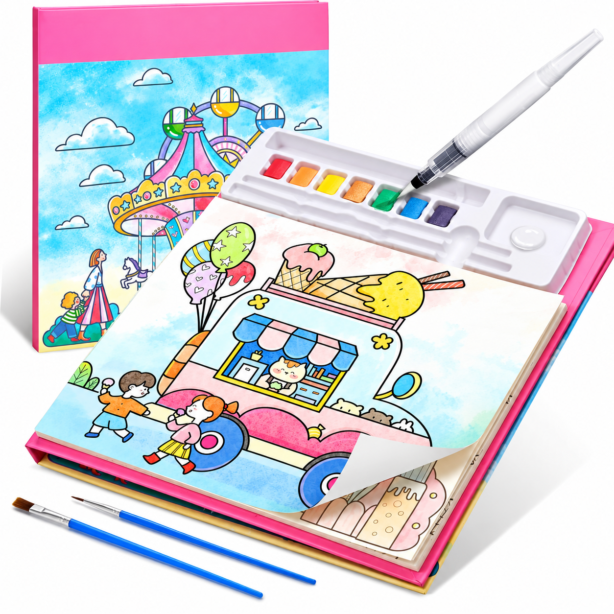Paint With Water Coloring Book Set For Kids
