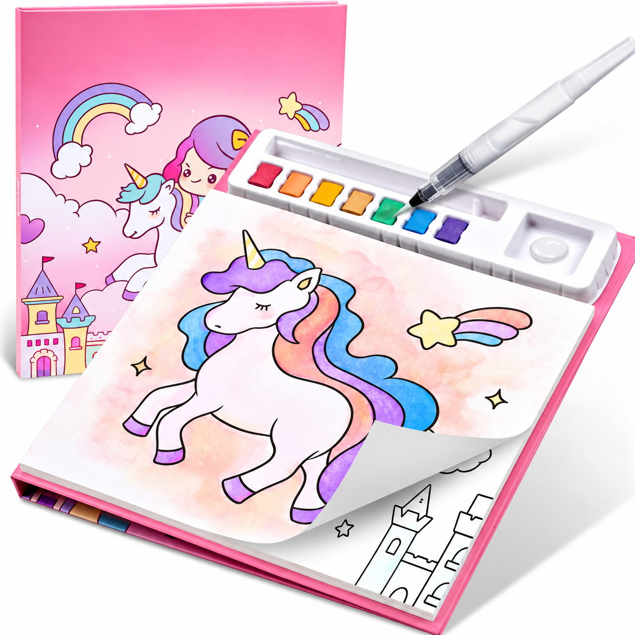Paint With Water Coloring Book Set For Kids
